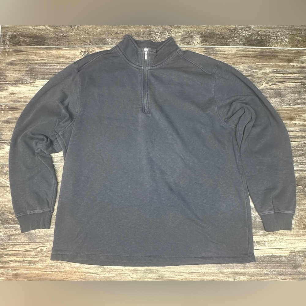 1/4 Zip Pullover Sweater - Port Authority -  Men XXL -  Dark Gray - GUC